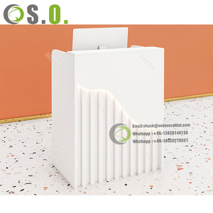 Vente en gros d'usine Comptoir de réception de luxe Présentoir de salon Comptoir de salon Armoires de salon Meubles de coiffure - Product Image 2