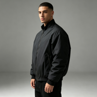 Veste de travail à col montant doublée de polaire pour hommes Manteau de travail coupe vent à poches zippées OEM ODM Logo person