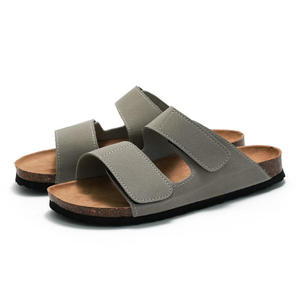 <b>Men's</b> Summer Fashionable Cork Comfort Outdoor Slides Double <b>Strap</b> PU Leather Casual Beach Slipper <b>for</b> <b>Man</b> Sandals - Product Image 3