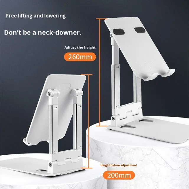 Mobile Phone and Tablet Stand Foldable Metal+ABS Stand for Bed and Desk Use Desktop Mobile Phone Stand
