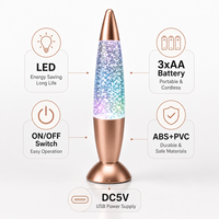 Mini veilleuse décorative LED 6000K à changement de couleur, lumière du jour, fonctionnant sur piles, en ABS pailleté, pour chambre à coucher, décoration intérieure, éclairage d'ambiance