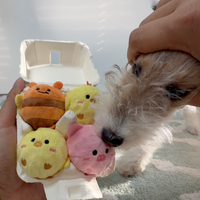 4 Paket Mainan Anjing Boneka Hewan Ternak Berbunyi, Dikemas dalam Kemasan Telur, Mainan Kunyah Hewan Peliharaan Lucu Bentuk Lebah, Ayam, Babi, Boneka Lembut