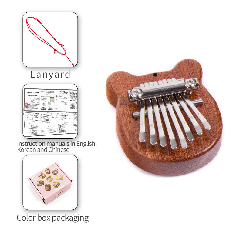 8-tone solid wood Kalimba/ Bear