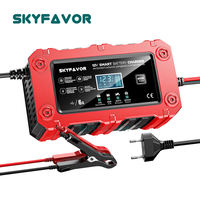 Cargador de Batería Inteligente para Automóvil de 12V 6A, Cargador de Batería Automático de 12V para Baterías de Plomo-Ácido, Cargador de Batería para Motocicleta