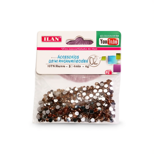 Strass Ilan 4 mm colore champagne per artigianato, confezione da 6g - Product Image 2