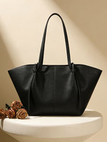 Sac fourre-tout trapézoïdal de luxe minimaliste en cuir PU souple vintage grande capacité pour femme, idéal pour le travail et les trajets quotidiens