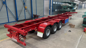 Semi-<span class=keywords><strong>remorque</strong></span> <span class=keywords><strong>châssis</strong></span> porte-conteneurs squelette 3 essieux 40 pieds, économique et robuste pour les entreprises de logistique maritime - Product Image 4