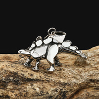 Collier pendentif dinosaure en acier inoxydable pour homme, bijou en forme d'animal, chaîne de 60 cm, chaîne de pull colorée, accessoire de mode