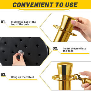 สแนชออนพลาสติกยางโลหะเหล็กปรับได้ยืดหดได้สำหรับควบคุมฝูงชนเชือกกั้นสำหรับทางเดิน - Product Image 4