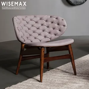 WISEMAX ריהוט מודרני כיפוף כיסא פנאי טרקלין נוח עץ רגליים pu להירגע dalma כיסא מלון עור כיסאות