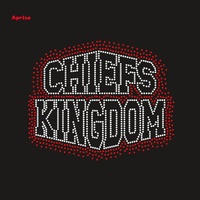 Transfert thermique de strass pour maillot de football KC Chiefs, design scintillant pour femmes, hommes et fans