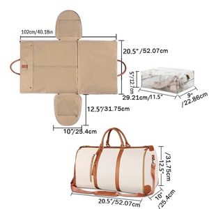 Sac de <span class=keywords><strong>voyage</strong></span> pliable en cuir PU grande capacité, sac de week-end multifonctionnel pour hommes et femmes d'affaires - Product Image 3