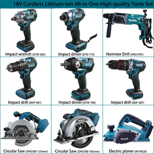 Kit <span class=keywords><strong>de</strong></span> Herramientas Eléctricas Inalámbricas <span class=keywords><strong>Makita</strong></span> <span class=keywords><strong>de</strong></span> 18V, Taladro, Amoladora, Sierra Circular, Destornillador, Llave Inglesa, Juego Completo <span class=keywords><strong>de</strong></span> Herramientas para Construcción - Product Image 5