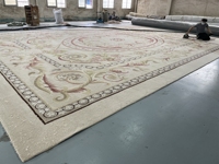 Tapis de hall d'hôtel 5 étoiles de style classique moderne, tissé à la main, en laine et soie, grand tapis fait main en usine
