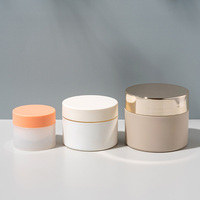 Pots en plastique PP à double paroi de luxe 30g 50g 100g 150g 200g 250g Crème ronde blanche pour les soins de la peau Pot à paroi lourde Emballage de cosmétiques