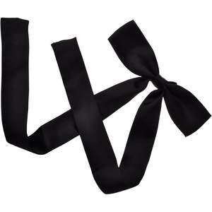 Pajarita de hilo occidental de satén negro 2025, patrón bordado de estilo liso informal hecho de seda - Product Image 5