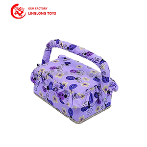 Boîte de rangement en tissu violet de haute qualité, personnalisable OEM, impression couleur intégrale, motif <span class=keywords><strong>jasmin</strong></span>, avec poignée, paniers de rangement en toile - Product Image 4