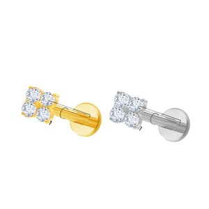 Boucles d'oreilles en titane avec design floral en zircone pour femmes, bijoux de piercing G23, titane ASTM F136 - Product Image 5