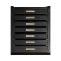 Support de vitrine en verre noir avec tiroirs inférieurs en feutre armoire de rangement d'outils de stockage de couteaux organisateur de bureau et de tiroir