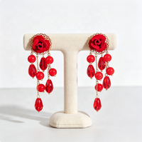 Boucles d'oreilles pendantes rondes multicouches en acrylique pour femme, style bohème vintage, longues, audacieuses, bijoux de fête, cadeau