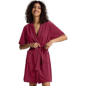 Bata de mujer de punto gofrado, manga corta, ligera, estilo kimono con bolsillos, para spa, verano y uso doméstico - Product Image 1