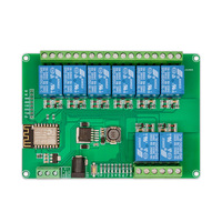 Module relais Wi-Fi huit canaux ESP-12F ESP8266 avec boîtier optionnel pour développement secondaire 5 V/7,28 V Chine sans protection