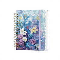 Nouvel agenda spirale 2027 – Carnet de notes élégant avec couverture florale originale, classeur A5 avec sangle – Idéal comme cadeau