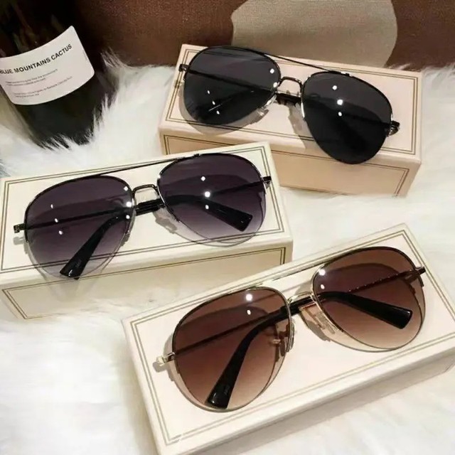 High Quality Outdoor Metal Half Frame Double Bridge Sunshade Sun Glasses Irregular Personality Men Glasses Sunglasses Wholesale