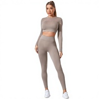 Ensemble de yoga et de fitness transfrontalier Europe-Amérique, tenue de sport respirante et ajustée à taille haute pour la course à pied