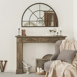 Modern Decorative <strong>Black</strong> Metal Crittal Style Arch <strong>Window</strong> Wall <strong>Mirror</strong> China <strong>Mirror</strong> Factory - Product Image 5