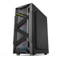 Boîtier PC AntarcChill Fashion Mid Tower avec panneau en maille, boîtier ATX avec panneau frontal en maille pour un flux d'air élevé, boîtier tendance avec 8 positions pour ventilateurs