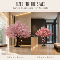 Arbre de cerisier en fleurs de soie durable et imperméable, taille personnalisée, pour la décoration intérieure et extérieure des hôtels et des centres commerciaux