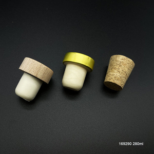 Bouteille en verre de forme carrée pour boissons au lait, avec bouchon en liège métallique, de 280ml, 1 pièce - Product Image 6
