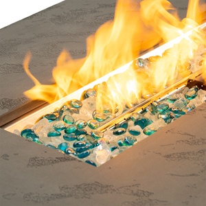 50000BTU Outdoor and Indoor Metal Gas <strong>Fire</strong> <strong>Pit</strong> Two Adjustable Heights <strong>Table</strong> Rectangle Propane <strong>Fire</strong> <strong>Pit</strong> Garden Parties - Product Image 5