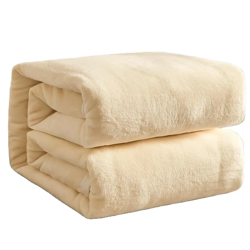 American Style Large linen artcrylic Flannel Fleece Velvet Plush Cream Blanket