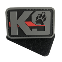 K9 Patch PVC Logo personnalisé Patch en caoutchouc souple pour vêtements avec cerceau et boucle