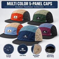 Casquette de baseball imperméable à séchage rapide en nylon à cinq panneaux, visière plate réglable, pour course à pied, randonnée, pêche, protection solaire