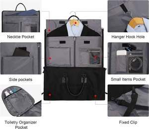 Sac de voyage convertible 2 en 1 en nylon, sac de voyage d'affaires, sac de week-end, sac de transport, sac de voyage pour vêtements, fermeture à glissière - Product Image 3
