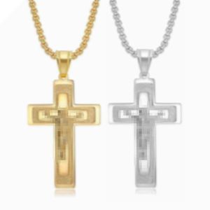 Stainless Steel <b>Cross</b> Pendant Necklace Unisex Geometric Design Gift Jewelry XG100 - Product Image 1