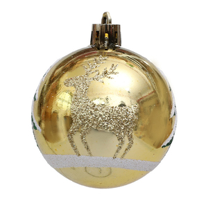 Nouvelle Arrivée Boules de Noël Modernes de Haute Qualité en Plastique de 6 cm, Motif Élan Doré, Décoration Suspendue pour Arbre de Noël, Pendentif de Fête - Product Image 1