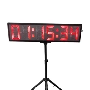 Customizable MultiColor LED Training Clock Stopwatch Double Sided 6 Digit Outdoor Race Timing Clock