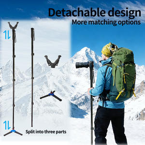 Monopode <span class=keywords><strong>de</strong></span> <span class=keywords><strong>chasse</strong></span> réglable ECHAIN, bâton <span class=keywords><strong>de</strong></span> tir en aluminium, trépied à fourche 1/4V avec vis 3/8'', support triangulaire tactique <span class=keywords><strong>pour</strong></span> l'extérieur - Product Image 3