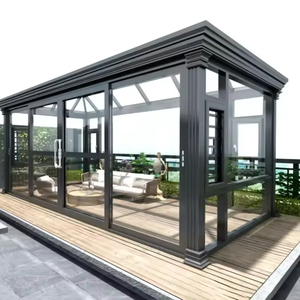 Nhôm nhà kính 4 mùa solarium sunroom Tempered Kính nhà ngoài trời freestanding thiết kế hiện đại biệt thự - Product Image 1