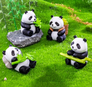 Giocattoli Promozionali per Bambini, Figurine di Animali Selvatici dello <span class=keywords><strong>Zoo</strong></span>, Panda che Mangia Bambù, Miniature in Plastica PVC per Portachiavi e Decorazioni da Giardino Fai-da-Te - Product Image 6