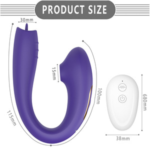 Vibrateur 10 vitesses télécommandé à succion et léchage de langue, pour femmes, à porter en extérieur, pour la masturbation, l'orgasme et le point G, jouets sexuels, vente en gros - Product Image 5
