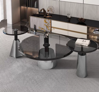 Table basse de salon WISEMAX, style moderne et luxueux, en métal, avec plateau en acier inoxydable
