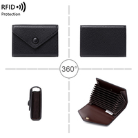 Tas kartu amplop wanita pemblokir RFID dompet koin Anti pencurian kecil Mini dompet pemegang kartu kredit ringan minimalis