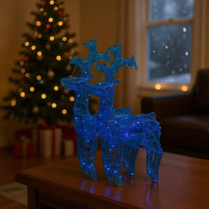 Decoraciones Navideñas de Renos, 23.6"x6.3"x39.4", Acrílico, Decoración Festiva Elegante, Azul - Product Image 2