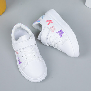 Sneakers da <span class=keywords><strong>bambina</strong></span> 2026 Autunno Nuova Moda Rosa Scarpe Casual con Suola Morbida Bianche Traspiranti Leggere Chiusura con Strappo Tomaia in PU - Product Image 3