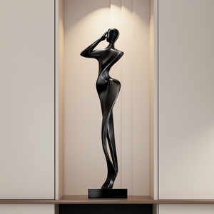 Sculpture abstraite de figurine, ornement artistique minimaliste italien de grande taille pour la décoration du salon, de l'entrée ou du meuble TV - Product Image 4